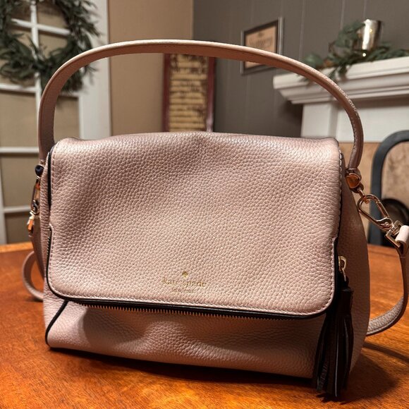 Kate Spade Beige Leather Jackson Flap Shoulder Bag - Picture 1 of 7